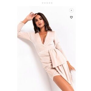 Akira Pink/Beige Velvet Dress – Medium – Excellent Condition